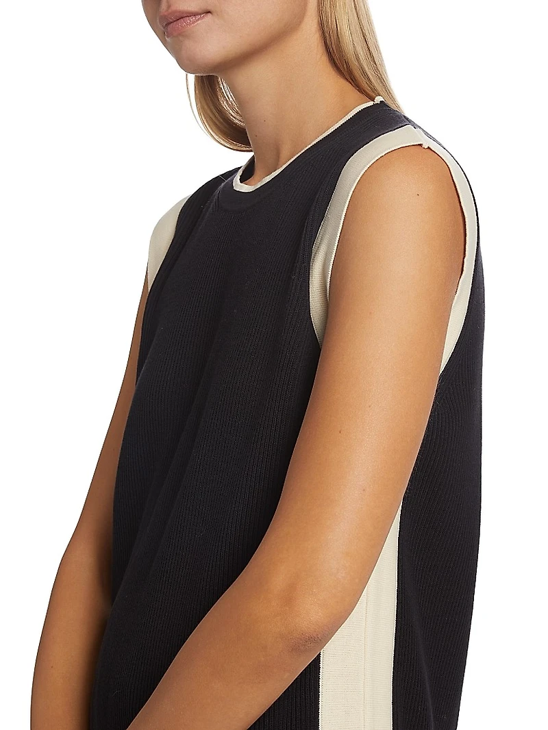 Collection Contrast Rib-Knit Shell