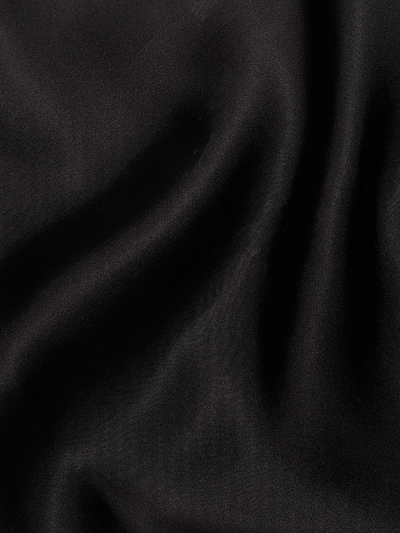 Pleated Satin Wide-Leg Pants