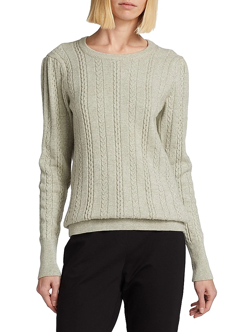 COLLECTION Sparkle Cable-Knit Sweater