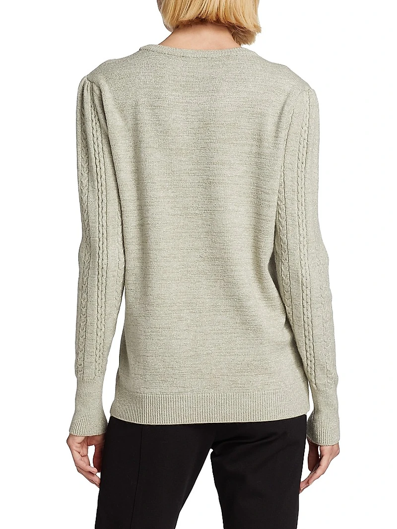 COLLECTION Sparkle Cable-Knit Sweater