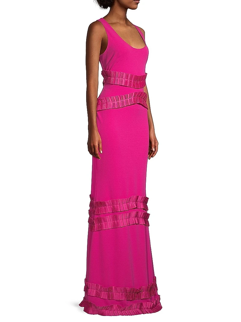 Ruffled Chiffon Gown