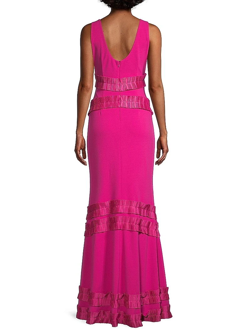 Ruffled Chiffon Gown