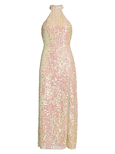 Khoudia Sequined Halter Maxi Dress