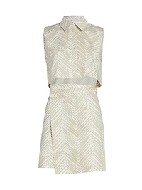 Kimmia Chevron Cotton Sleeveless Minidress