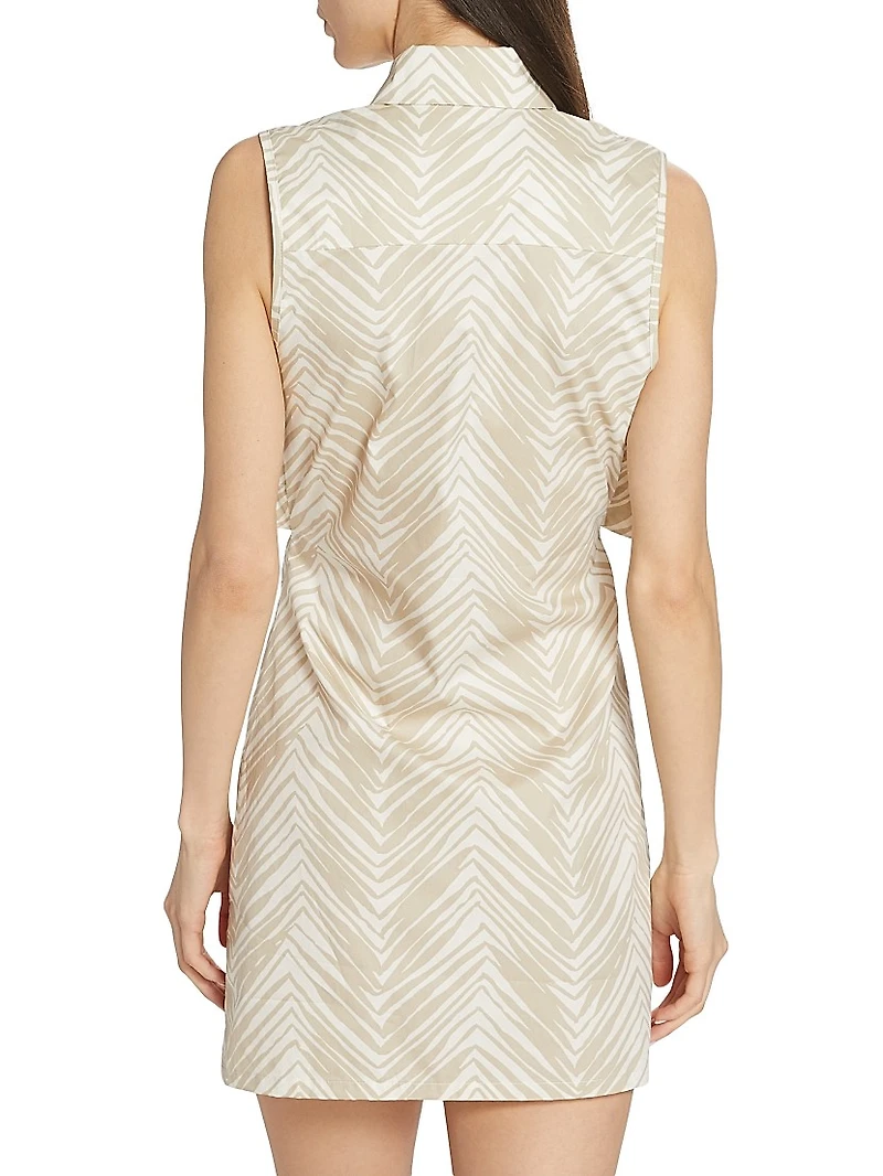 Kimmia Chevron Cotton Sleeveless Minidress