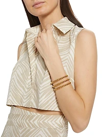 Kimmia Chevron Cotton Sleeveless Minidress