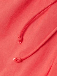 Drawstring Cotton Wide Crop Pants