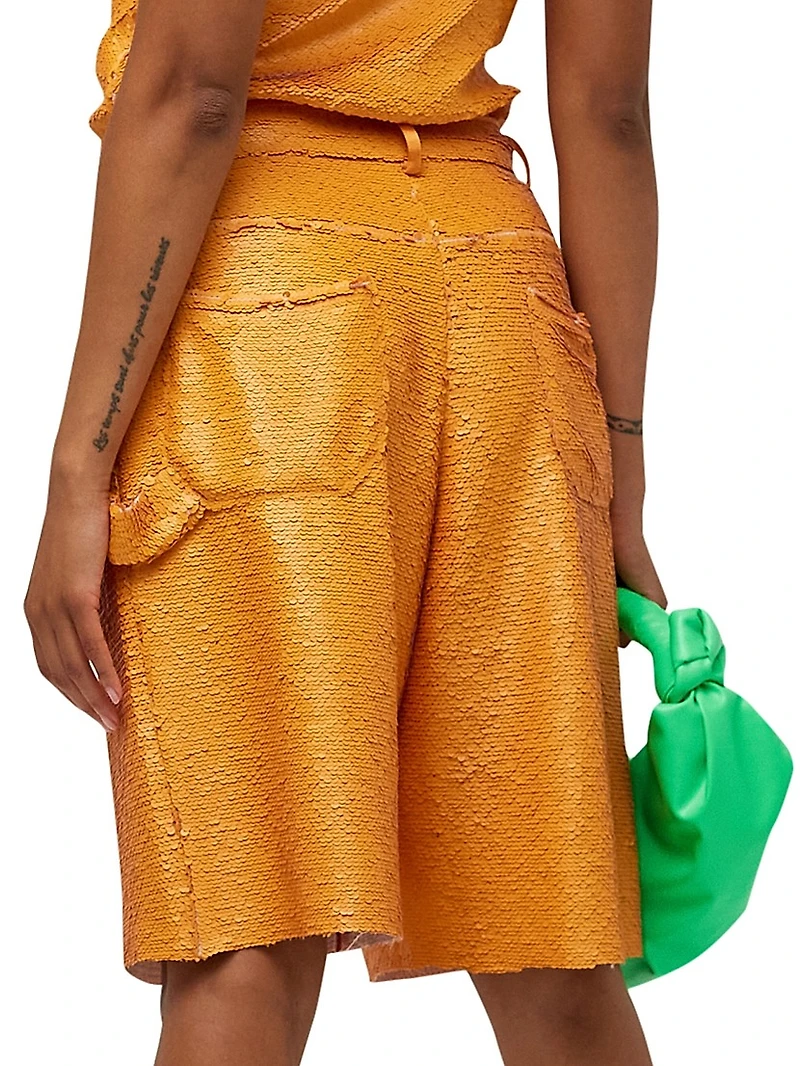 Didi Sequin-Embroidered Bermuda Shorts