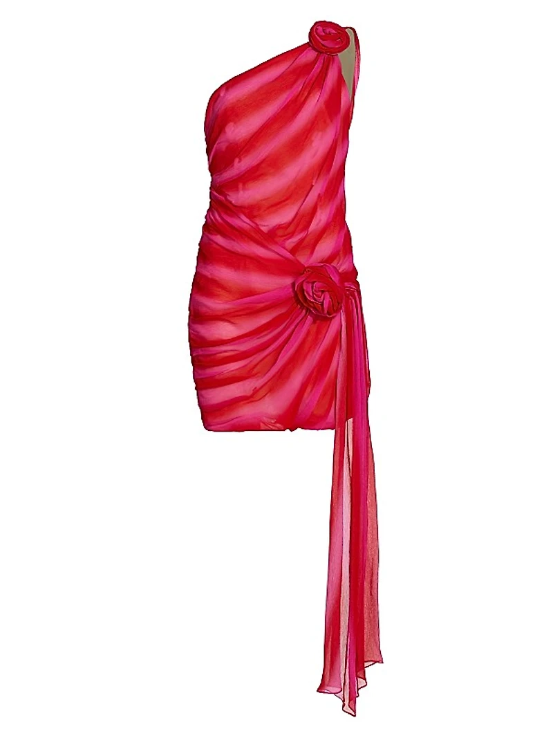 Skye One-Shoulder Rosette Minidress