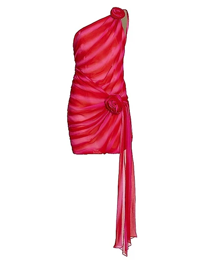 Skye One-Shoulder Rosette Minidress