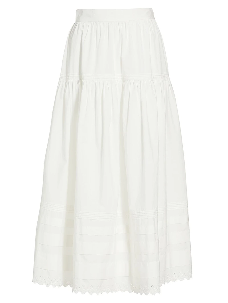 Sebastiane Tiered Cotton Maxi Skirt