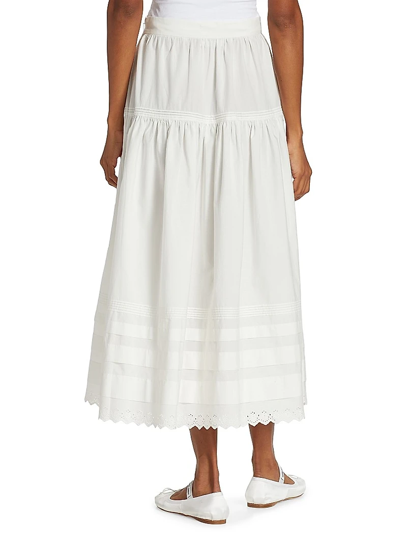 Sebastiane Tiered Cotton Maxi Skirt