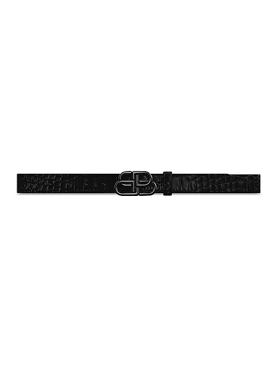 BB Thin Belt Crocodile Embossed