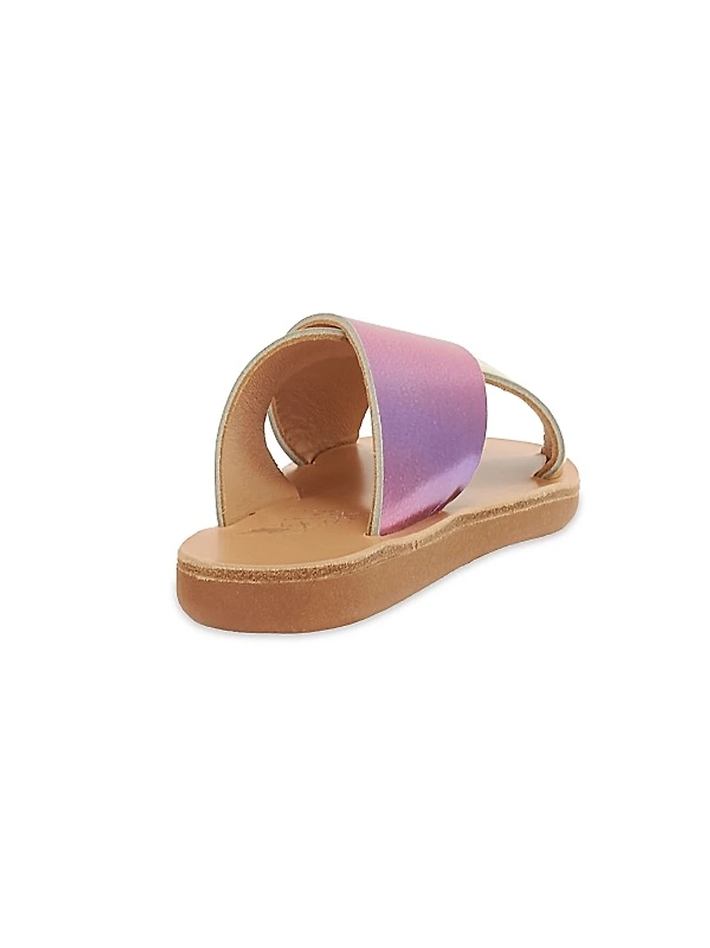 Little Girl's & Girl's Little Thais Metallic Soft Leather Sandals