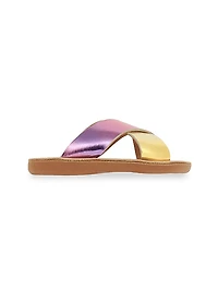 Little Girl's & Girl's Little Thais Metallic Soft Leather Sandals