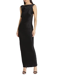 Pierre Silk Satin Cowl Back Gown