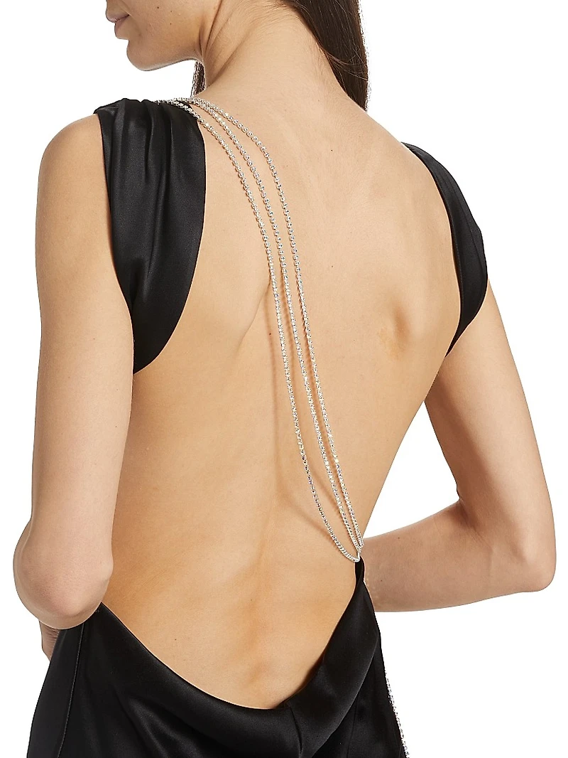 Pierre Silk Satin Cowl Back Gown