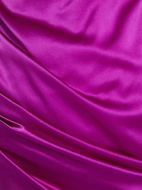 Two-Tone Silk Satin Twist-Front Minidress