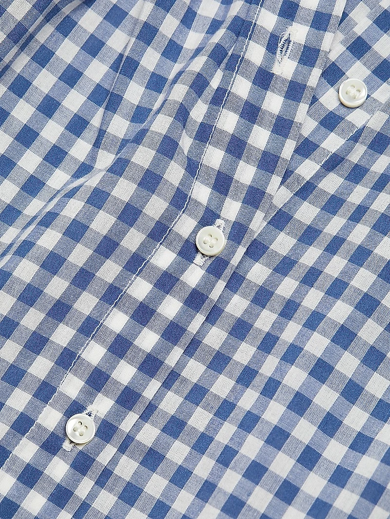 June Gingham Puff-Sleeve Top