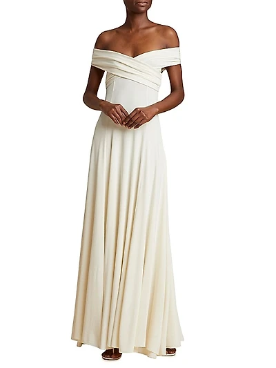 Bruna Draped Off-The-Shoulder Dress