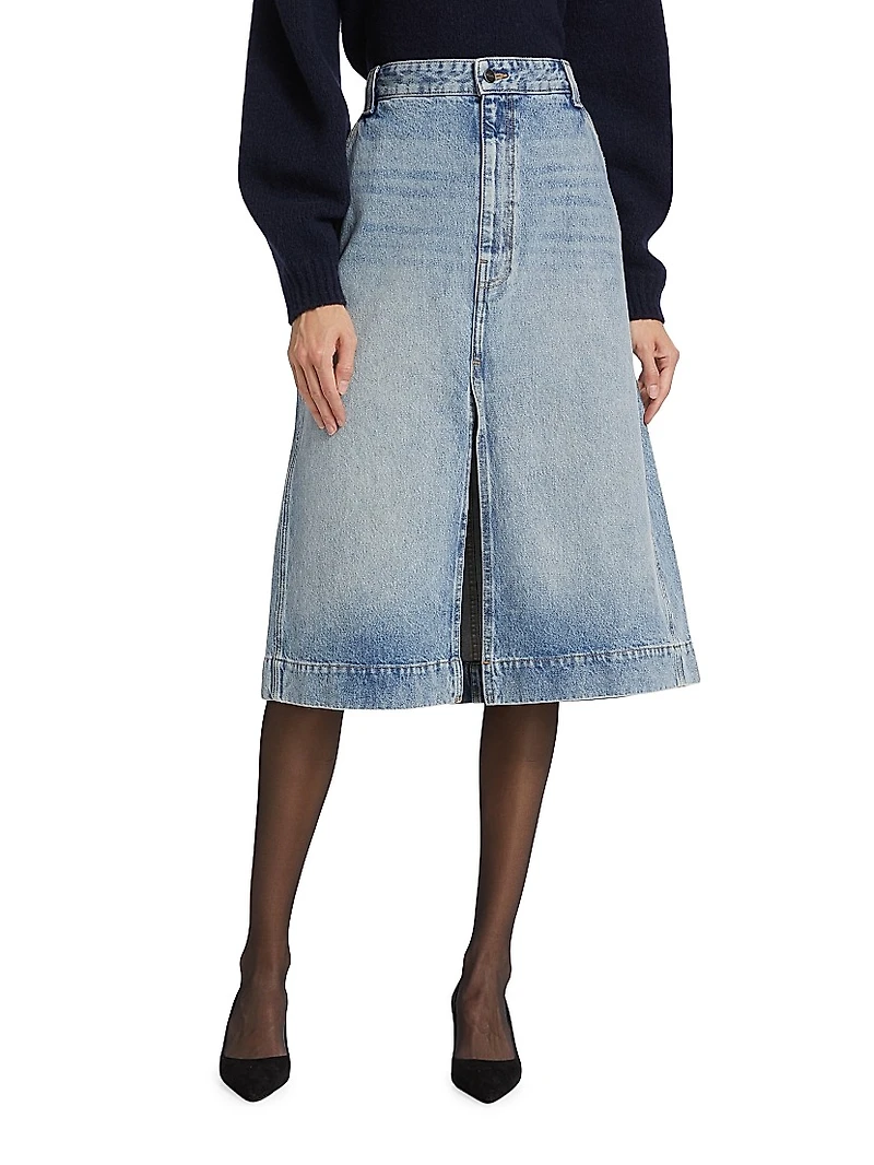 Charlene Denim Midi-Skirt