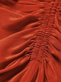 Cachi Toribia Ruched Silk Midi-Dress