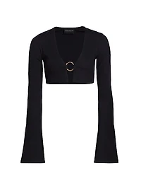 O-Ring Cropped Cardigan