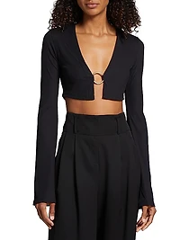 O-Ring Cropped Cardigan