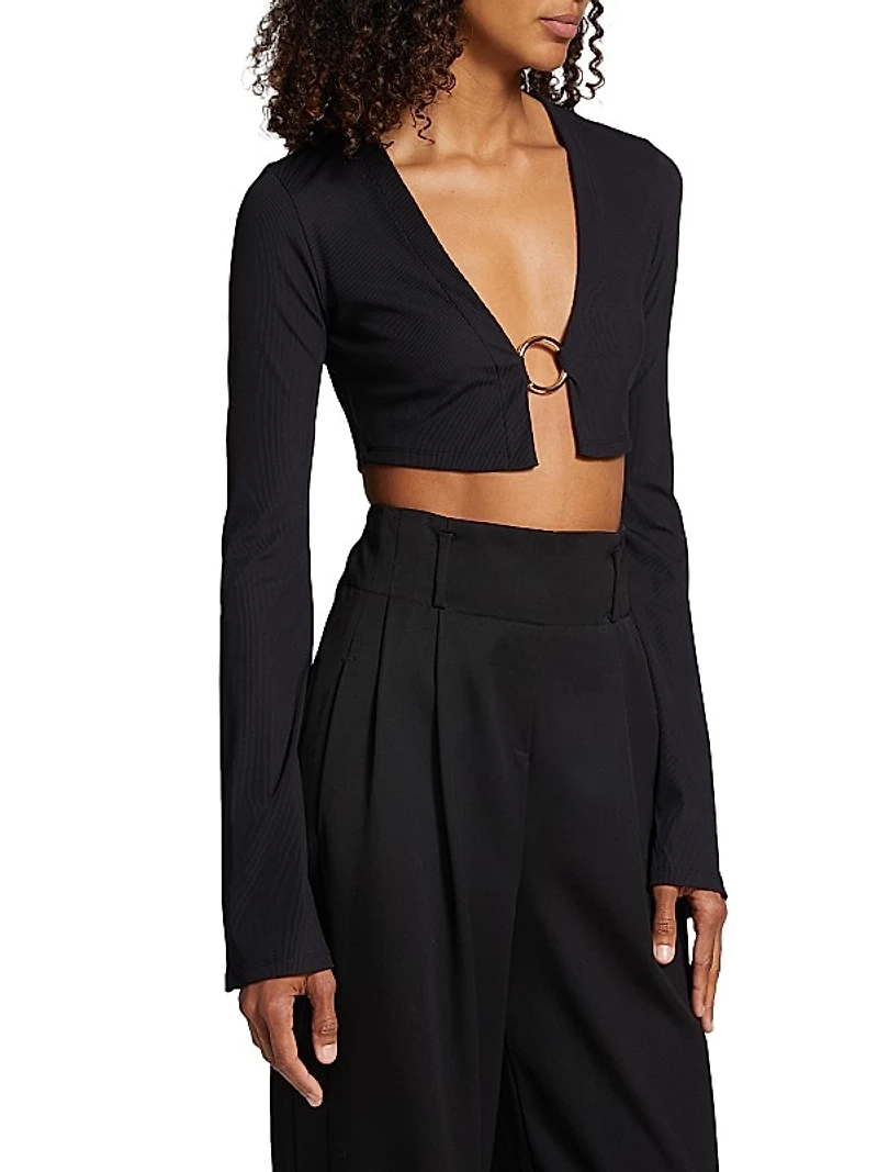 O-Ring Cropped Cardigan