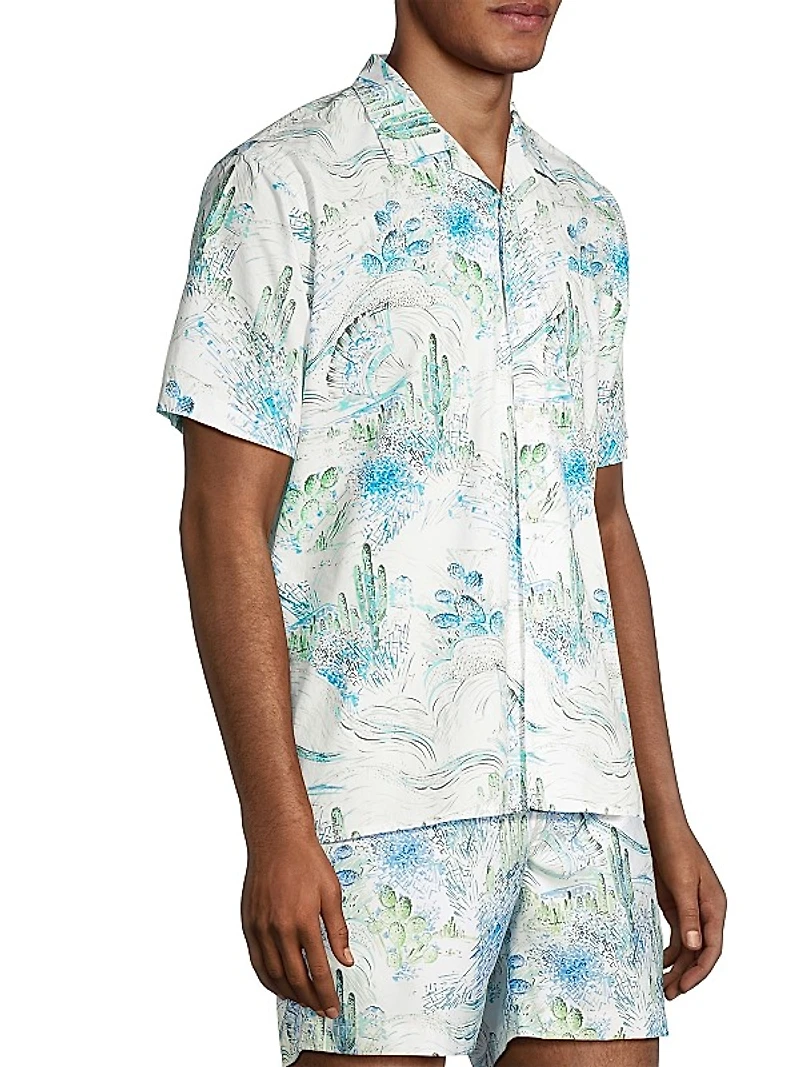 Cactus Fan Button-Front Shirt