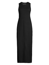 Frayed-Edge Maxi-Dress