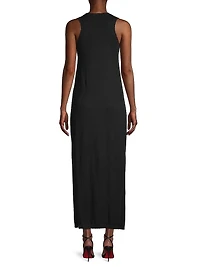 Frayed-Edge Maxi-Dress