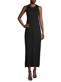 Frayed-Edge Maxi-Dress