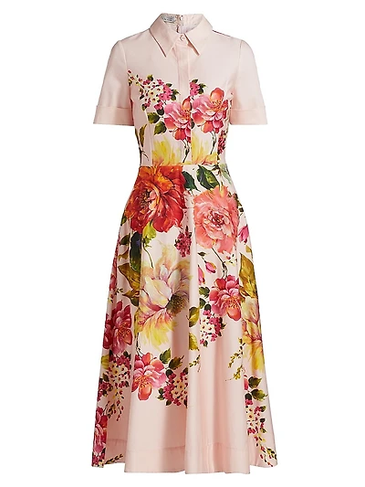 Floral Fit-&-Flare Shirtdress