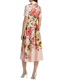 Floral Fit-&-Flare Shirtdress