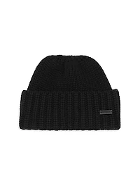 Knitted Cuffed Beanie in Cashmere
