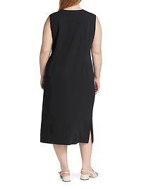 Sleeveless Crepe Midi-Dress