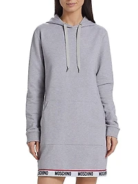 Hooded Logo-Tape Minidress
