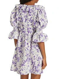 Floral Linen & Cotton Minidress