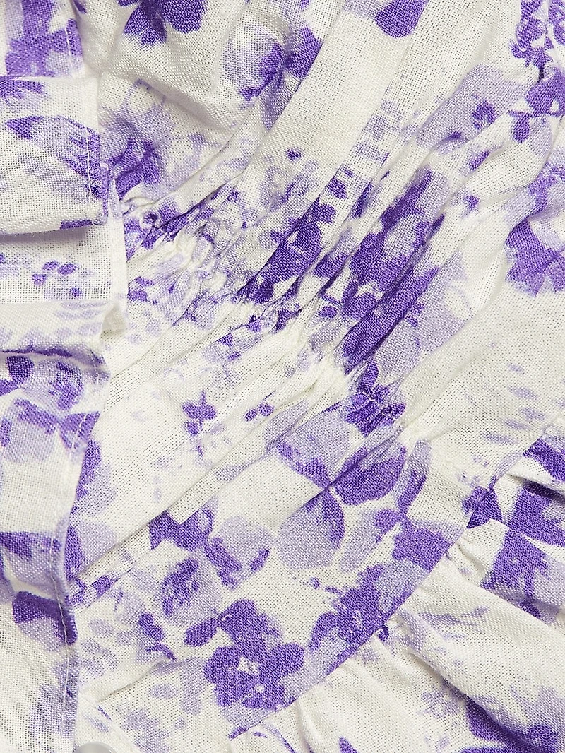 Floral Linen & Cotton Minidress