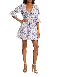 Floral Linen & Cotton Minidress