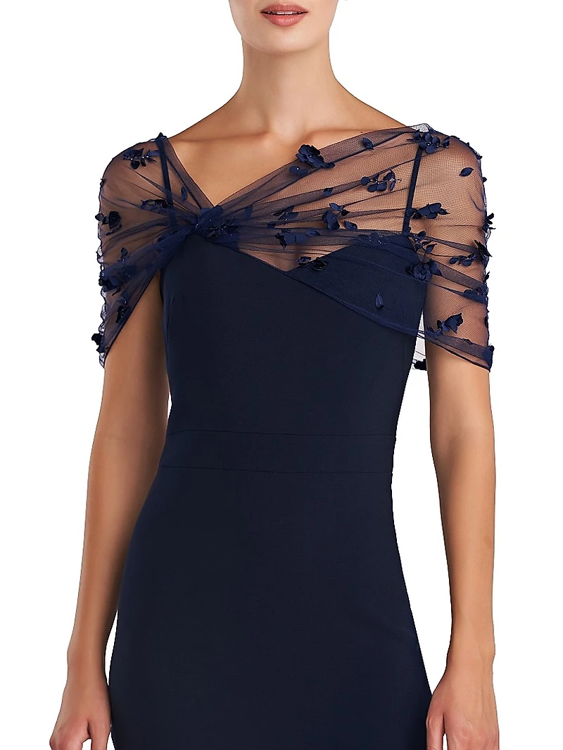 Gia Beaded Shawl-Embellished Dress