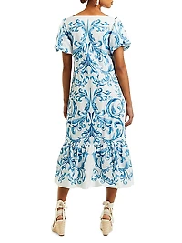 Jasmine Linen-Blend Midi Dress