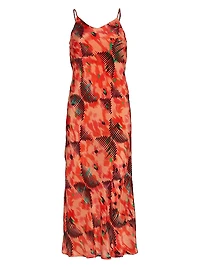 Chalten Isabel Global-Print Crepe Bias-Cut Slipdress