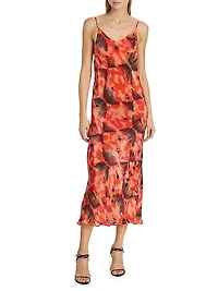 Chalten Isabel Global-Print Crepe Bias-Cut Slipdress