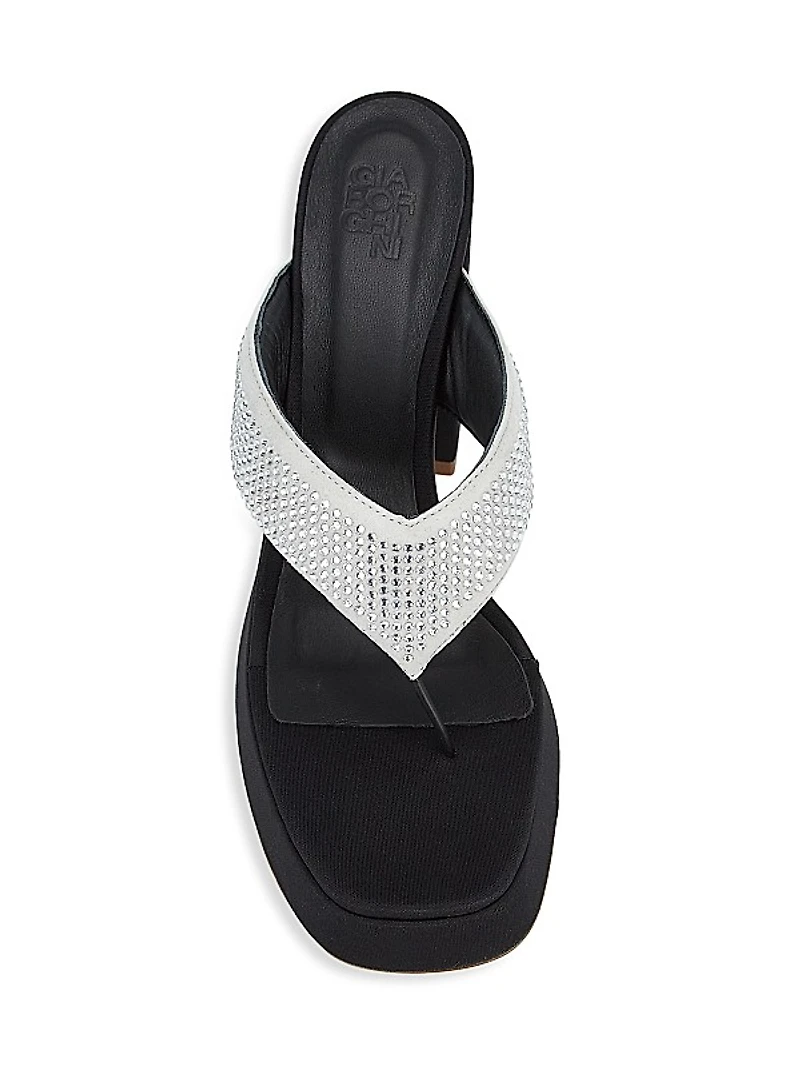 Gia 17 Thong Leather High-Heel Sandals