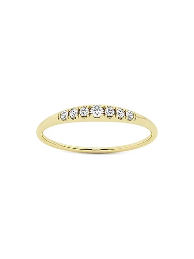 Ethereal 14K Yellow Gold & 0.08 TCW Lab-Grown Diamond Pinky Ring