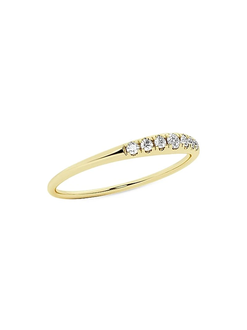 Ethereal 14K Yellow Gold & 0.08 TCW Lab-Grown Diamond Pinky Ring