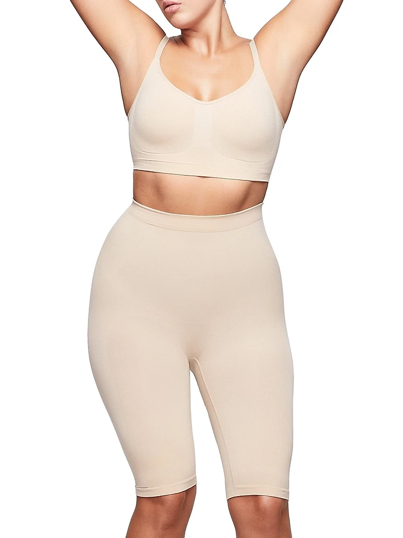 Seamless Sculpt High-Waisted Above-The-Knee Shorts
