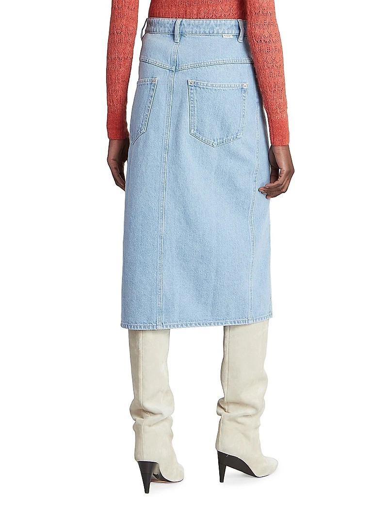 Vandy Denim Button-Front Skirt